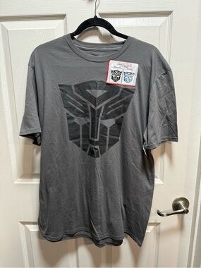 Gray Transformers Graphic Tee - Men's Short Sleeve Shirt size L color changing